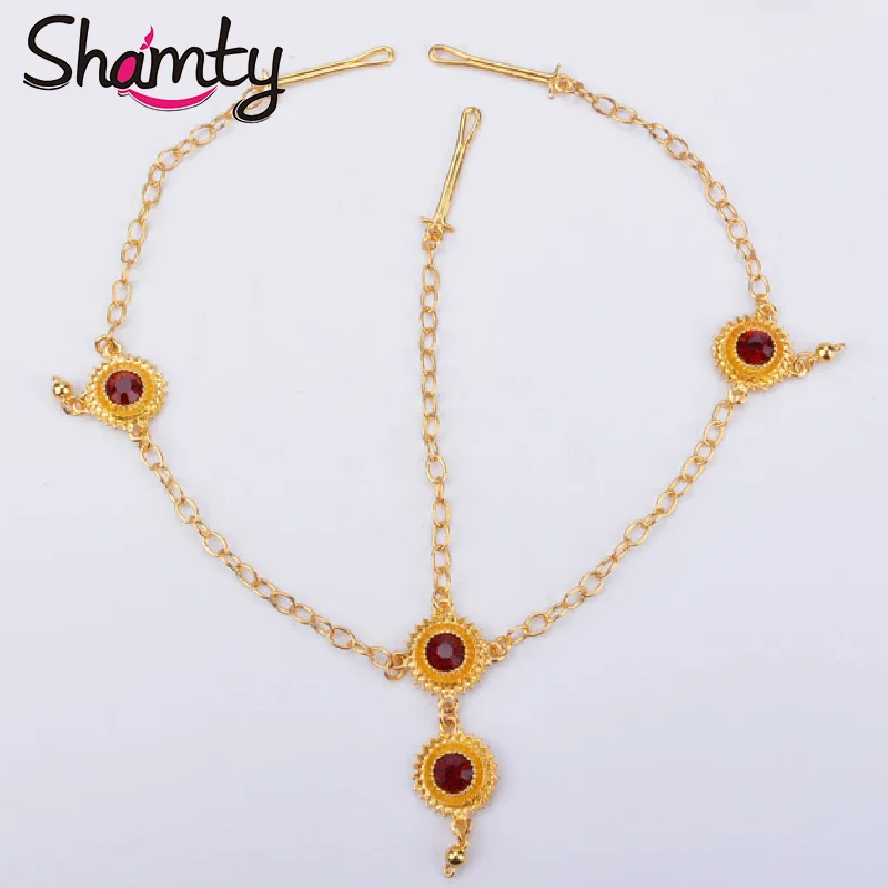 Shamty Ethiopian Jewelry Red Stone Headwear African Nigeria Sudan Eritrea Kenya Pure Gold Color Habesha Wedding Head Set
Shamty Ethiopian Jewelry Red Stone Headwear African Nigeria Sudan Eritrea Kenya Pure Gold Color Habesha Wedding Head Set