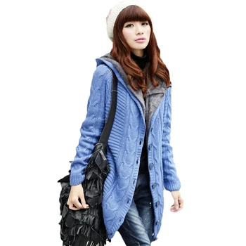 2018 New Autumn Winter Coats Twist Button Long Hooded Knit Cardigan Plus Velvet Thick Warm Jacket Women's Knitwear A205
2018 New Autumn Winter Coats Twist Button Long Hooded Knit Cardigan Plus Velvet Thick Warm Jacket Women's Knitwear A205