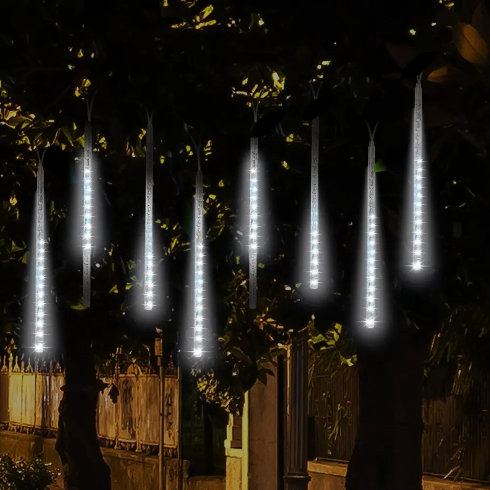 Waterproof 8 Tube Holiday Meteor Shower Rain LED String Lights For Indoor Outdoor Gardens Xmas Christimas Party Decor Tree (4)