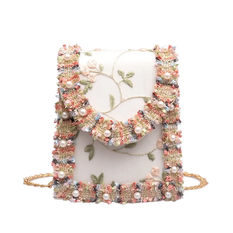 Summer New Flip Cover Bag Pu Leather Lace Women'S Handbag Pearl Flower Chain Shoulder Messenger Bag
Summer New Flip Cover Bag Pu Leather Lace Women'S Handbag Pearl Flower Chain Shoulder Messenger Bag