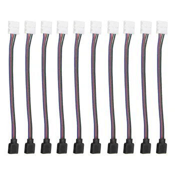 10pcs/Lot 10MM 4pin RGB Led Strip No Soldering Double Connector Clip Cable Led Tape Extension Wire For 3528/5050 RGB Strip light
10pcs/Lot 10MM 4pin RGB Led Strip No Soldering Double Connector Clip Cable Led Tape Extension Wire For 3528/5050 RGB Strip light