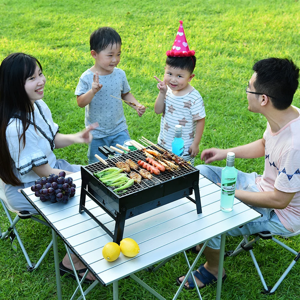 BBQ Grill Bakery Outdoor 2 People Charcoal Tool Carbon Barbecue Stove Foldable Barbecue tool 352720cm square barbecue rack (3)