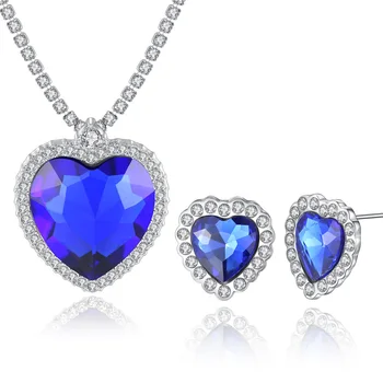 free shipping Necklace Earrings darkblue Austrian Crystal rhinestones the heart of ocean Pendant top quality fashion Jewelry set
free shipping Necklace Earrings darkblue Austrian Crystal rhinestones the heart of ocean Pendant top quality fashion Jewelry set