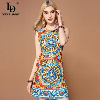 LD LINDA DELLA Fashion Runway Summer Dress Women's Sleeveless Gorgeous Crystal Diamonds Sequin Floral Print Casual Short Dress
LD LINDA DELLA Fashion Runway Summer Dress Women's Sleeveless Gorgeous Crystal Diamonds Sequin Floral Print Casual Short Dress