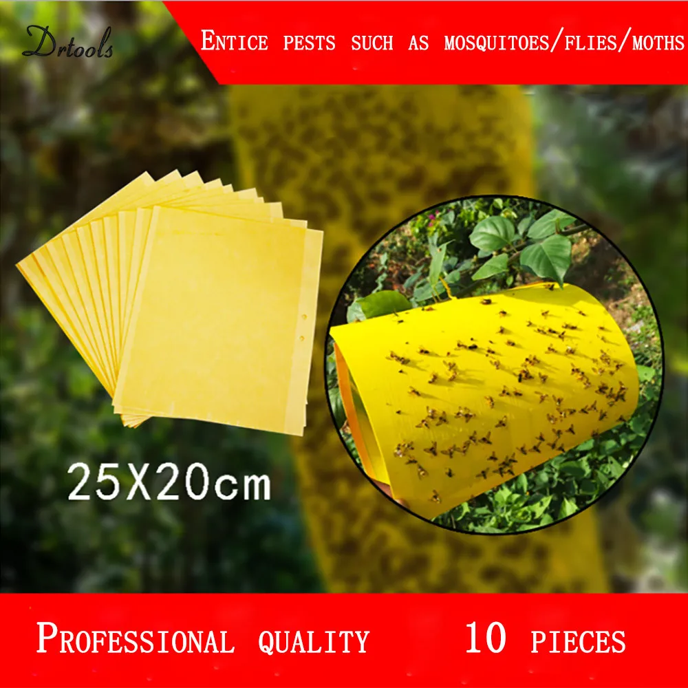 10pcs 20*25cm Strong Flies Traps Bugs Sticky Board Catching Aphid Insects Pest Killer Outdoor Fly Trap for Aphids Fungus GT122
10pcs 20*25cm Strong Flies Traps Bugs Sticky Board Catching Aphid Insects Pest Killer Outdoor Fly Trap for Aphids Fungus GT122