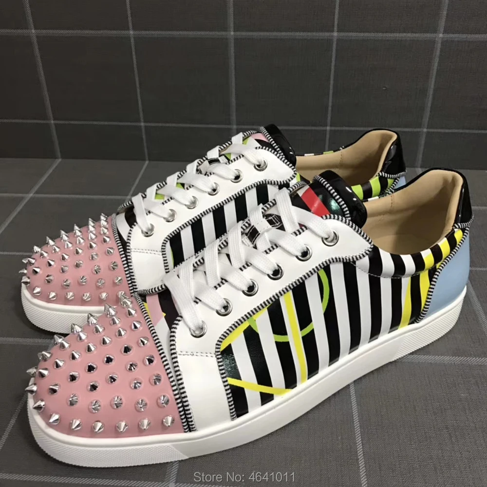 Lace Up cl andgz color stripe leather Red bottom Low Cut Sneaker Men Sports sports shoes pink Rivet casual models Flat Loafers
Lace Up cl andgz color stripe leather Red bottom Low Cut Sneaker Men Sports sports shoes pink Rivet casual models Flat Loafers
