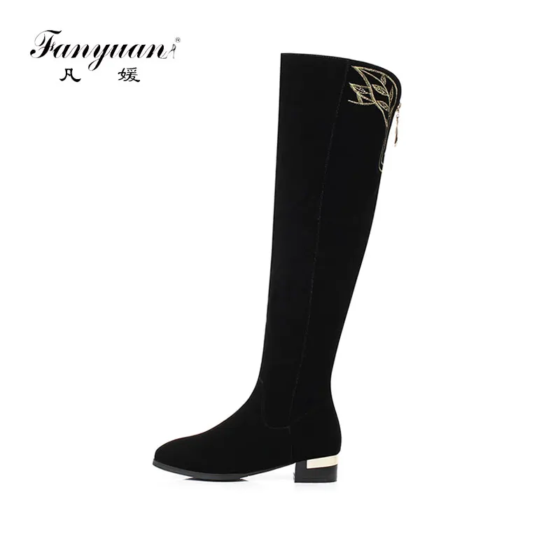 Fanyuan Pointed Toe Black Fashion boots winter zipper Knee-High boots Elegant Butterfly embroidery Work boots Flat women shoes
Fanyuan Pointed Toe Black Fashion boots winter zipper Knee-High boots Elegant Butterfly embroidery Work boots Flat women shoes