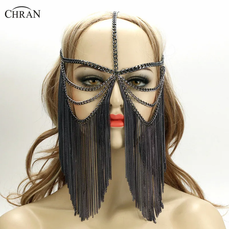 Chran New Sexy Women Multi Layer Tassel Head Chain Headdress Jewelry Forehead Headband Chainmail Face Mask Body Jewelry CRB4140
Chran New Sexy Women Multi Layer Tassel Head Chain Headdress Jewelry Forehead Headband Chainmail Face Mask Body Jewelry CRB4140