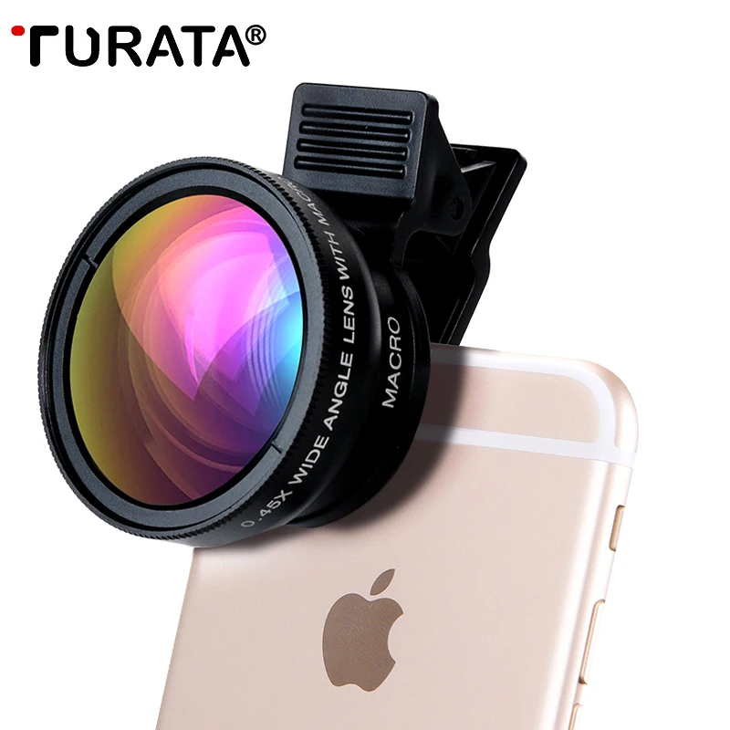 TURATA 0.45X Wide Angle+12.5X Macro Lens Professional HD Phone Camera Lens For iPhone 8 7 6 6S Plus 5S Xiaomi Samsung Huawewei
TURATA 0.45X Wide Angle+12.5X Macro Lens Professional HD Phone Camera Lens For iPhone 8 7 6 6S Plus 5S Xiaomi Samsung Huawewei