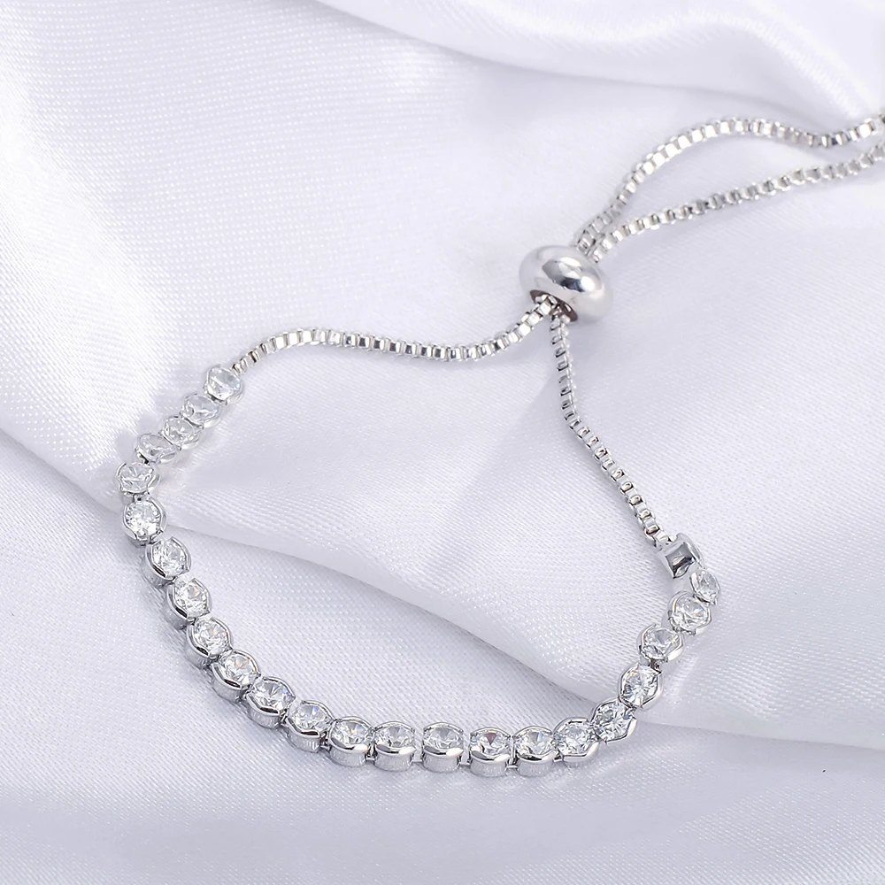 Tennis Adjustable Charm Bracelets & Bangles With Cubic Zirconia real 925 Silver For Woman Jewelry Gift Pulseras Mujer
Tennis Adjustable Charm Bracelets & Bangles With Cubic Zirconia real 925 Silver For Woman Jewelry Gift Pulseras Mujer
