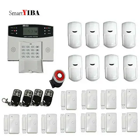 

SmartYIBA Auto Dialing Dialer SMS Call GSM Home House Alarm Security PIR Detector Door Sensor With Wireless Loudly Siren