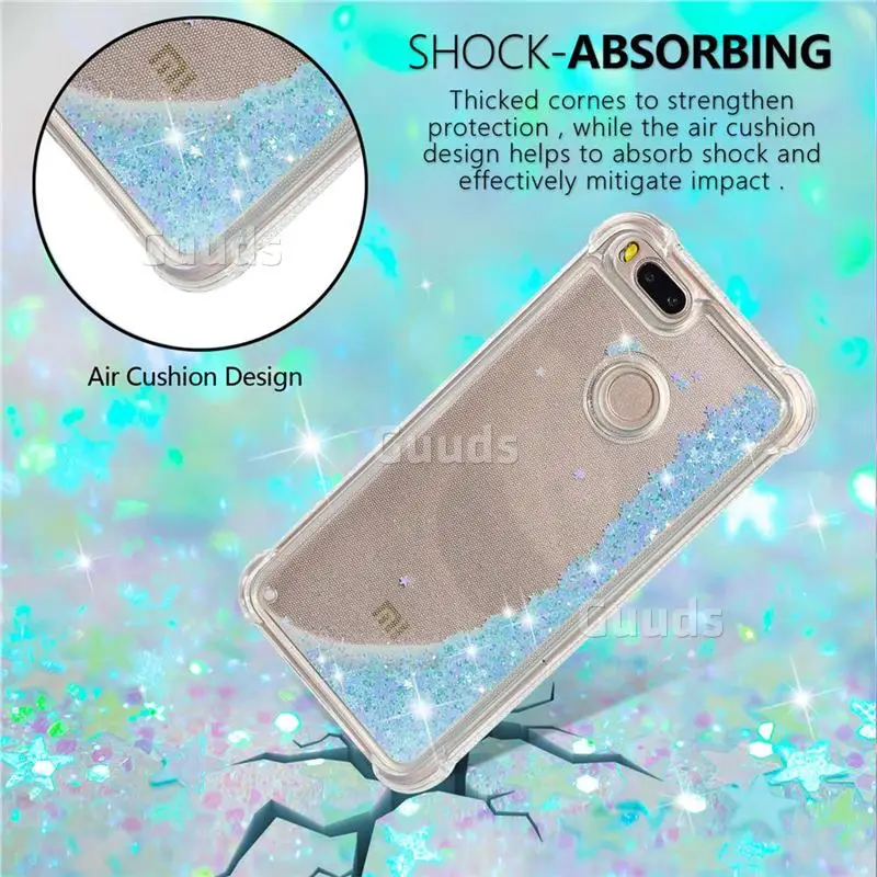 Dynamic Liquid Glitter Sand Quicksand TPU Case for Xiaomi Mi A1 / Mi 5X - Silver Blue Star