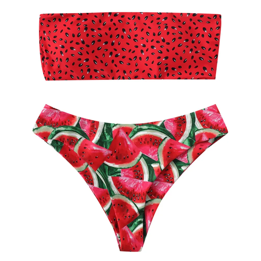 Watermelon print bikini swimsuit set for woman cute Tube up Two Pieces Push-Up Bikini set Swimsuit Swimwear Beachwear Biquini
Watermelon print bikini swimsuit set for woman cute Tube up Two Pieces Push-Up Bikini set Swimsuit Swimwear Beachwear Biquini