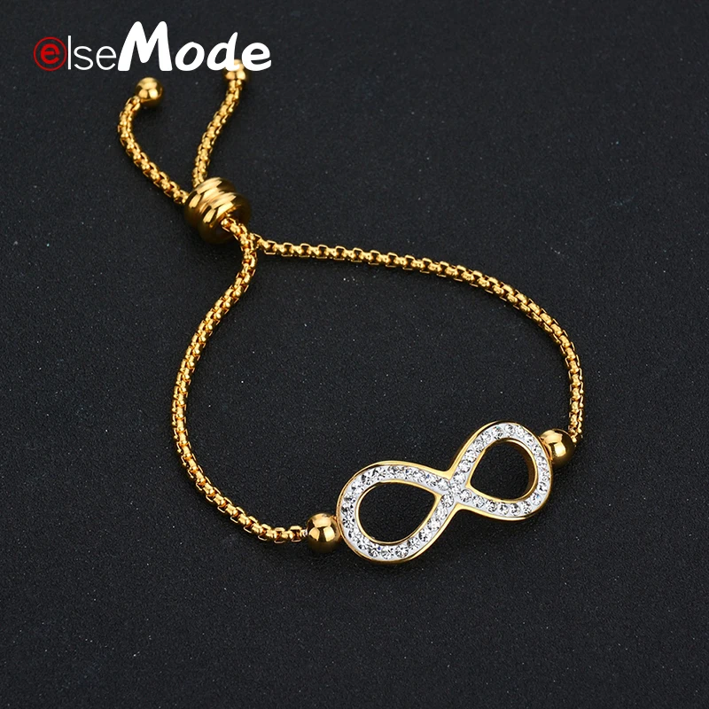 ELSEMODE Infinity Love Number 8 Wedding Bracelet 316 L Stainless Steel for Lover Women Cubic Zircon Stones Bracelets Pulsera
ELSEMODE Infinity Love Number 8 Wedding Bracelet 316 L Stainless Steel for Lover Women Cubic Zircon Stones Bracelets Pulsera