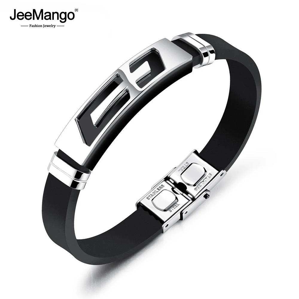 JeeMango Black Genuine Silicon Bracelets Bangles Unisex Men Simple Cross Leather Stainless Steel Jewelry Drop Shipping JOPH1159
JeeMango Black Genuine Silicon Bracelets Bangles Unisex Men Simple Cross Leather Stainless Steel Jewelry Drop Shipping JOPH1159
