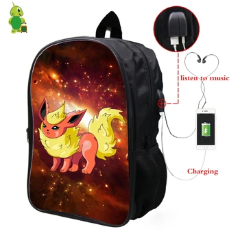 Pokemon Flareon Galaxy Space Backpack Multifunction USB Charge Headphone Jack Laptop Backpack for Teens Men Women School Bags
Pokemon Flareon Galaxy Space Backpack Multifunction USB Charge Headphone Jack Laptop Backpack for Teens Men Women School Bags