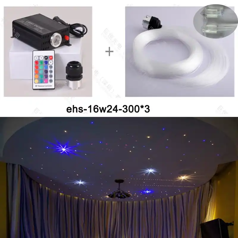 Diy 16w Rgb Color Fiber Optical Starry Sky Star Ceiling