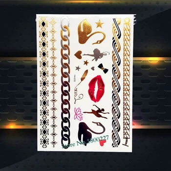Sexy Body Art Temporary Gold Tattoo Sticker PYH10 Red Lip Swan Ballet Girl Design Waterproof Fake Jewelry Flash Tattoo For Women
Sexy Body Art Temporary Gold Tattoo Sticker PYH10 Red Lip Swan Ballet Girl Design Waterproof Fake Jewelry Flash Tattoo For Women