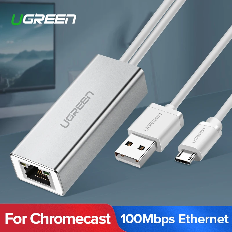 Ugreen USB Ethernet for Chromecast Google Chrome Cast Netflix Youtube Micro usb to RJ45 for Amazon Fire TV Stick Chromecast 3/2
Ugreen USB Ethernet for Chromecast Google Chrome Cast Netflix Youtube Micro usb to RJ45 for Amazon Fire TV Stick Chromecast 3/2