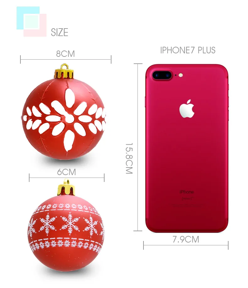 05 inhoo 24 PCS 68cm Christmas Tree Ball Baubles Xmas Party Wedding Hanging Ornament Christmas Decoration Supplies for Home