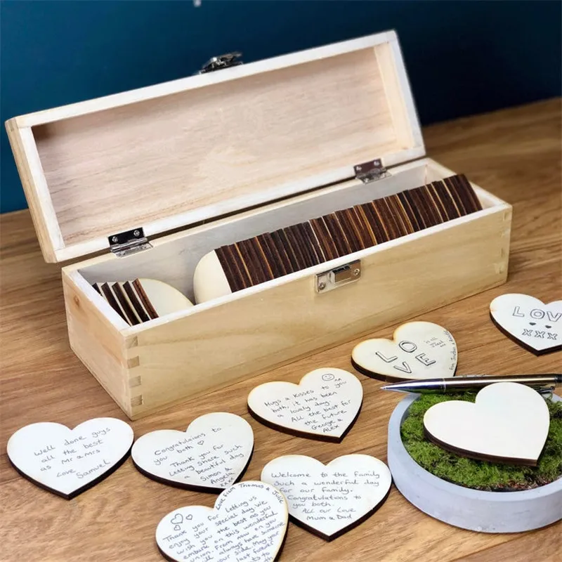 Custom Wooden Wedding Guest Book Box Personalized Name Date Wood Box with 50 heart tags rustic wedding decor
Custom Wooden Wedding Guest Book Box Personalized Name Date Wood Box with 50 heart tags rustic wedding decor