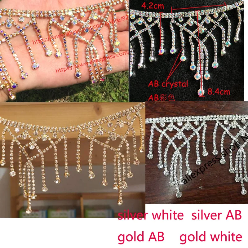 88cm/lot gold AB luxurious clear crystal rhinestone chain with long stone tassel fringe for bridal hair wedding dress decoration
88cm/lot gold AB luxurious clear crystal rhinestone chain with long stone tassel fringe for bridal hair wedding dress decoration