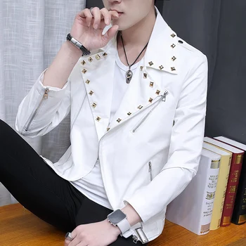 M-XXXL 2018 new hair stylist personality punk style rivet jacket men's fashion casual handsome jacket Plus size
M-XXXL 2018 new hair stylist personality punk style rivet jacket men's fashion casual handsome jacket Plus size