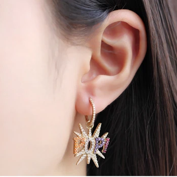 Colorful Zircon Lucky POP ART Star FlowerDangle Earring Pure 925 Sterling Silver Geometric Women Wedding Cuff Jewelry
Colorful Zircon Lucky POP ART Star FlowerDangle Earring Pure 925 Sterling Silver Geometric Women Wedding Cuff Jewelry