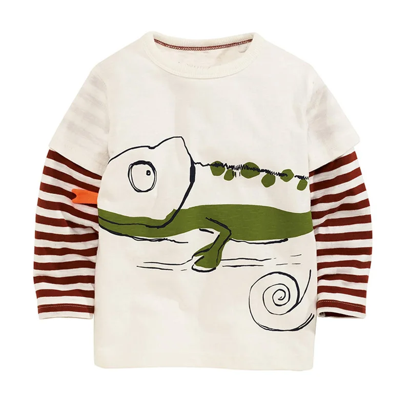 Children Boys T Shirt Lizard Printed Long Sleeve Autumn 100% Cotton Knitted Girls Long Sleeve Tee Kids Top For 1-6 Year
Children Boys T Shirt Lizard Printed Long Sleeve Autumn 100% Cotton Knitted Girls Long Sleeve Tee Kids Top For 1-6 Year