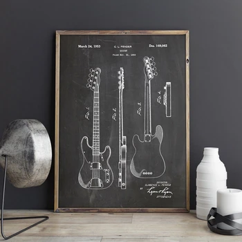 Precision Bass Patent Fender Guitar Blueprint Vintage Posters and Prints Musician Gift idea Canvas Painting Home Wall Art Decor
Precision Bass Patent Fender Guitar Blueprint Vintage Posters and Prints Musician Gift idea Canvas Painting Home Wall Art Decor