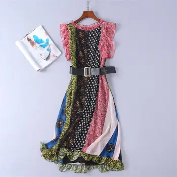 Women Summer Dress 2018 High Quality Runway O-neck Sleeveless Ruffles Floral Printed Color-blocking Casual Dresses DX0677
Women Summer Dress 2018 High Quality Runway O-neck Sleeveless Ruffles Floral Printed Color-blocking Casual Dresses DX0677