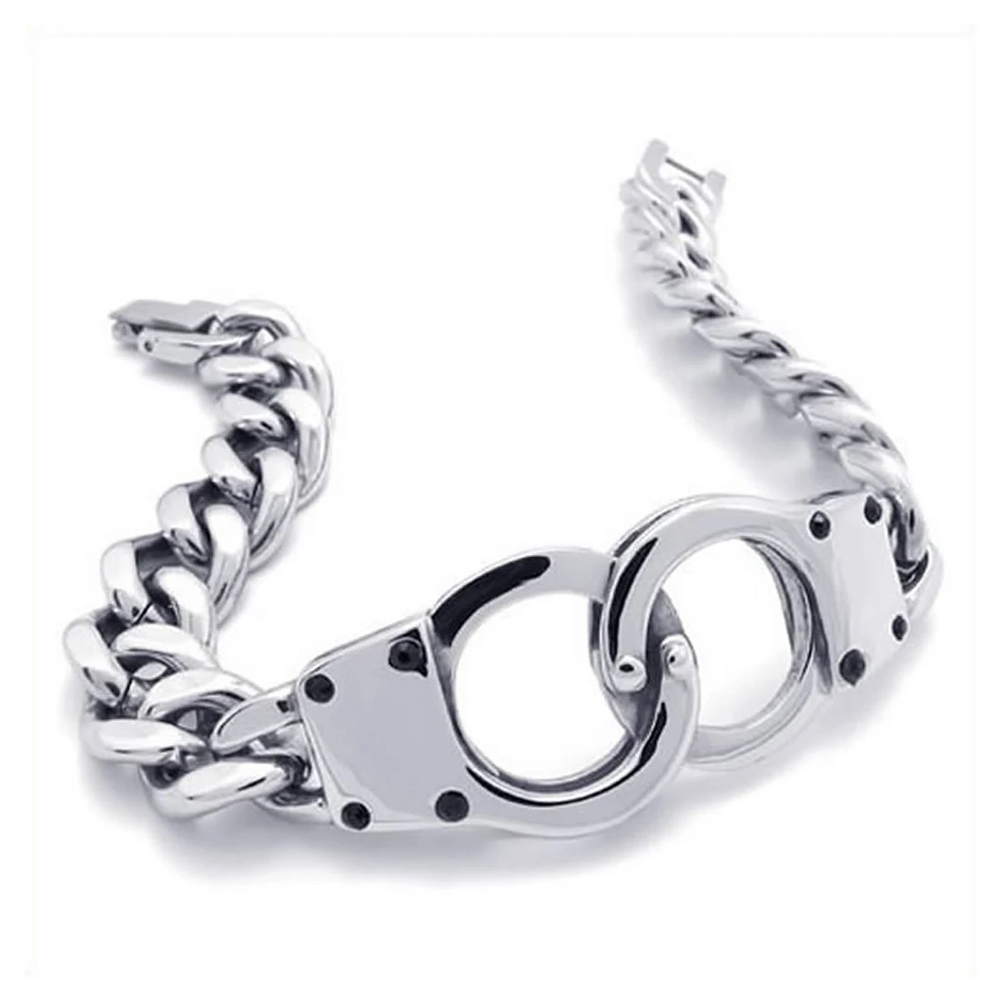 Ювелирные изделия браслет для мужчин наручники из нержавеющей стали серебро |