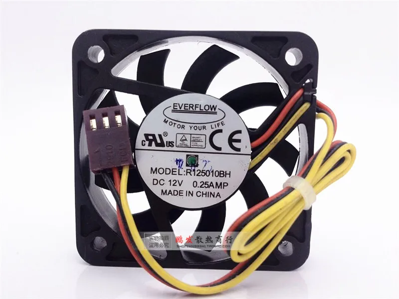Free Shipping For EVERFLOW R125010BH DC 12V 0.25A 3-wire 3-pin connector 60mm 50x50x10mm Server Square Cooling fan
Free Shipping For EVERFLOW R125010BH DC 12V 0.25A 3-wire 3-pin connector 60mm 50x50x10mm Server Square Cooling fan
