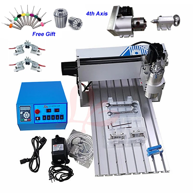4 Axis 3040 CNC Router Engraver 800W 1500W Mini Milling Machine with 10pcs Drill Bits 2pcs ER11 Collect Chuck
4 Axis 3040 CNC Router Engraver 800W 1500W Mini Milling Machine with 10pcs Drill Bits 2pcs ER11 Collect Chuck