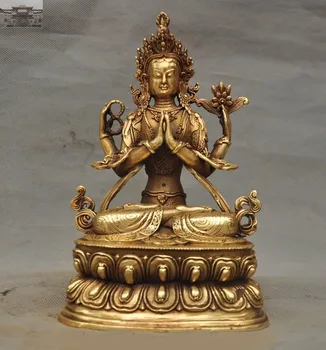 christmas Tibet Buddhism fane Brass 4 Arms Chenrezig Tara Goddess Kwan-yin Guanyin Statue New Year
christmas Tibet Buddhism fane Brass 4 Arms Chenrezig Tara Goddess Kwan-yin Guanyin Statue New Year