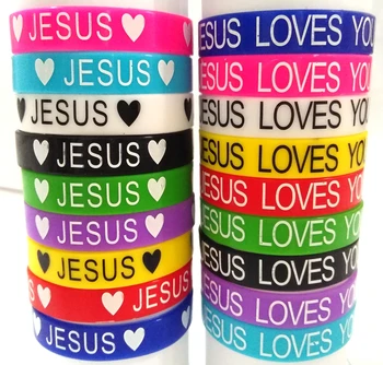 50pcs JESUS silicone Bracelets JESUS LOVES YOU rubber Wristbands Men Women Religious Cuff Children Jesus Jewelry Wholesale
50pcs JESUS silicone Bracelets JESUS LOVES YOU rubber Wristbands Men Women Religious Cuff Children Jesus Jewelry Wholesale