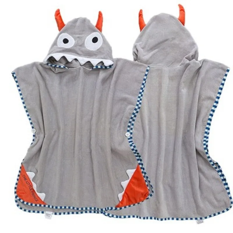 

2019 New Baby Bathrobe Cute Hooded Shark Bathrobe 0-8 Years Babies Colorful Animal Cotton Pajamas Children's Towel Monster