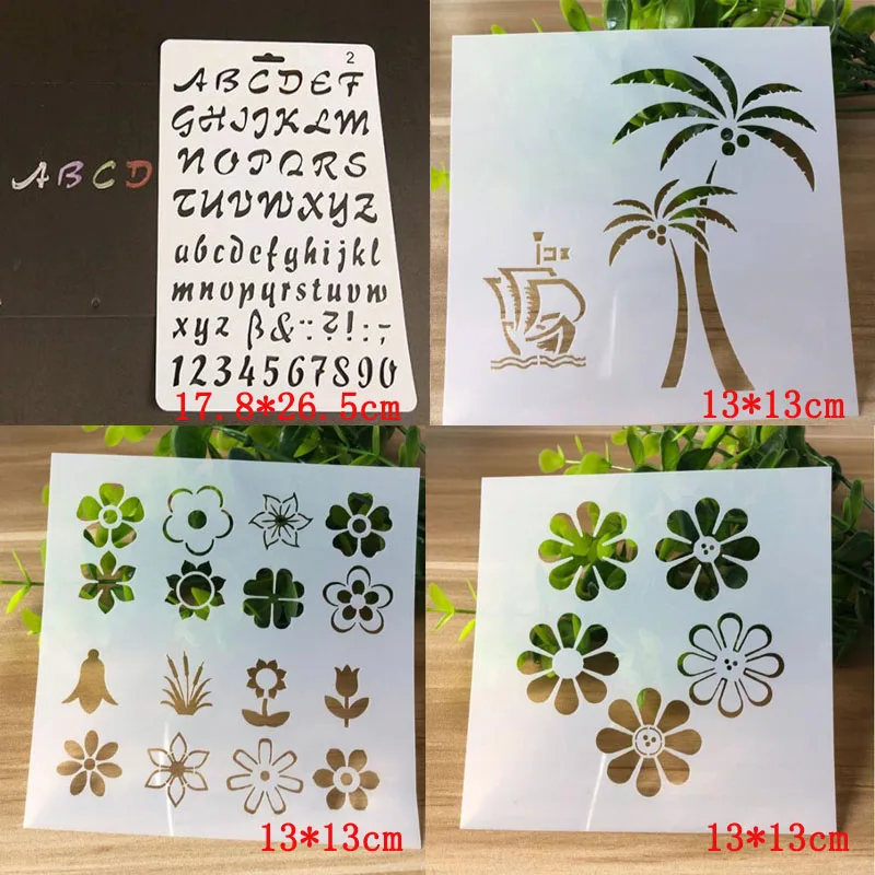 4pc/set Bullet Journal Alphabet Templates Coconut Tree Stencil Painting Template Accessories Sjablonen For Scrapbooking Stencil
4pc/set Bullet Journal Alphabet Templates Coconut Tree Stencil Painting Template Accessories Sjablonen For Scrapbooking Stencil