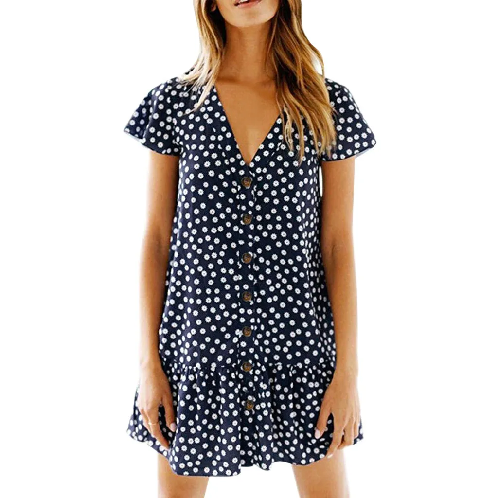 JAYCOSIN dress Womens summer V Neck mini dress Polka Dot shein Button Down Ruffles Loose Short Sleeve Shirt Dress 19fashion 423
JAYCOSIN dress Womens summer V Neck mini dress Polka Dot shein Button Down Ruffles Loose Short Sleeve Shirt Dress 19fashion 423