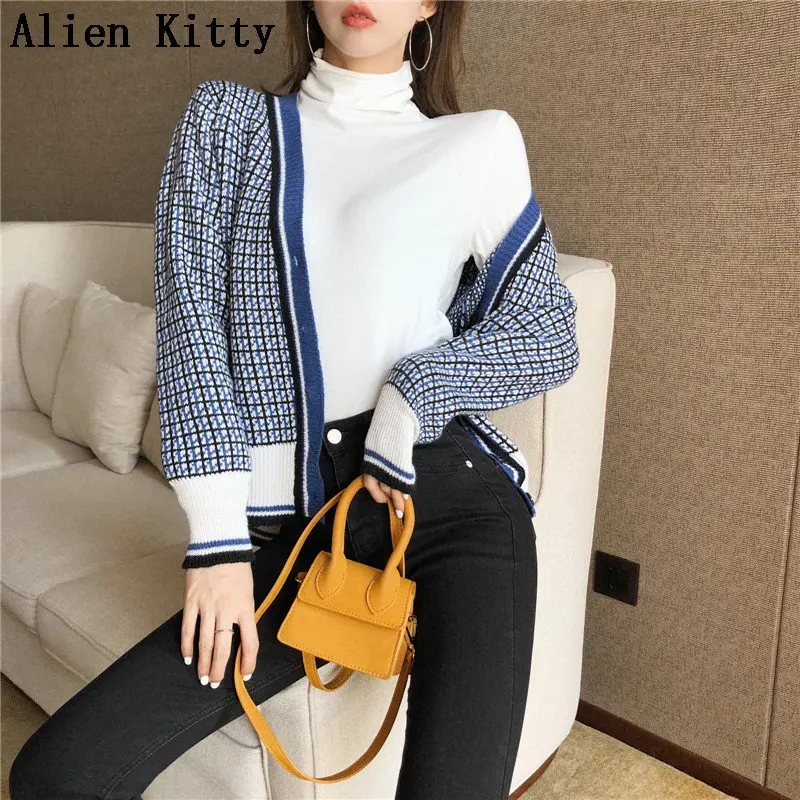 Alien Kitty Stylish Autumn Spring Warm Stylish Fresh High Quality Casual Plaid Sweaters Slim Elegant All-Match Sweater Women
Alien Kitty Stylish Autumn Spring Warm Stylish Fresh High Quality Casual Plaid Sweaters Slim Elegant All-Match Sweater Women