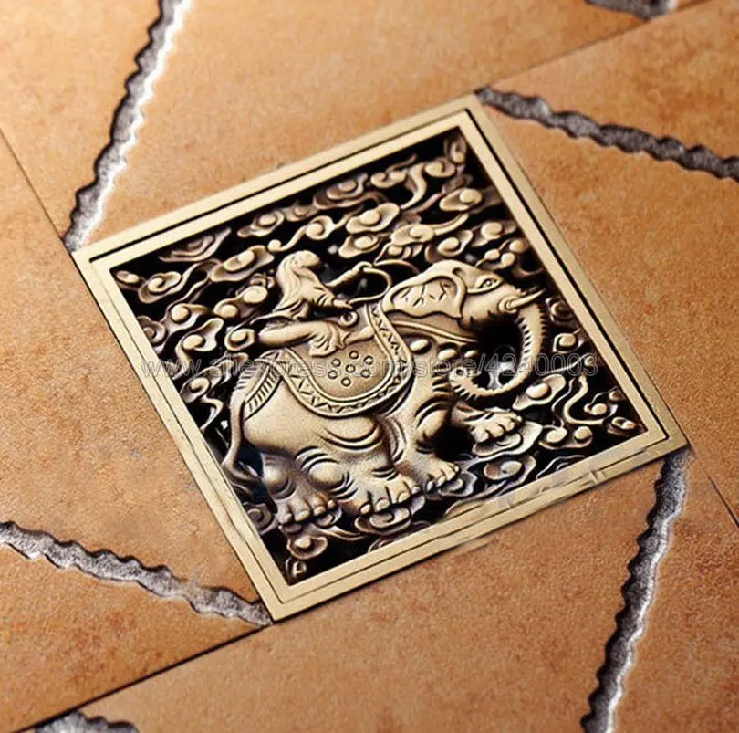 Antique Bronze Brass Elephant Floor Drains Art Carved Bathroom Shower Square Strainer Waste Grate Floor Drain Khr025
Antique Bronze Brass Elephant Floor Drains Art Carved Bathroom Shower Square Strainer Waste Grate Floor Drain Khr025