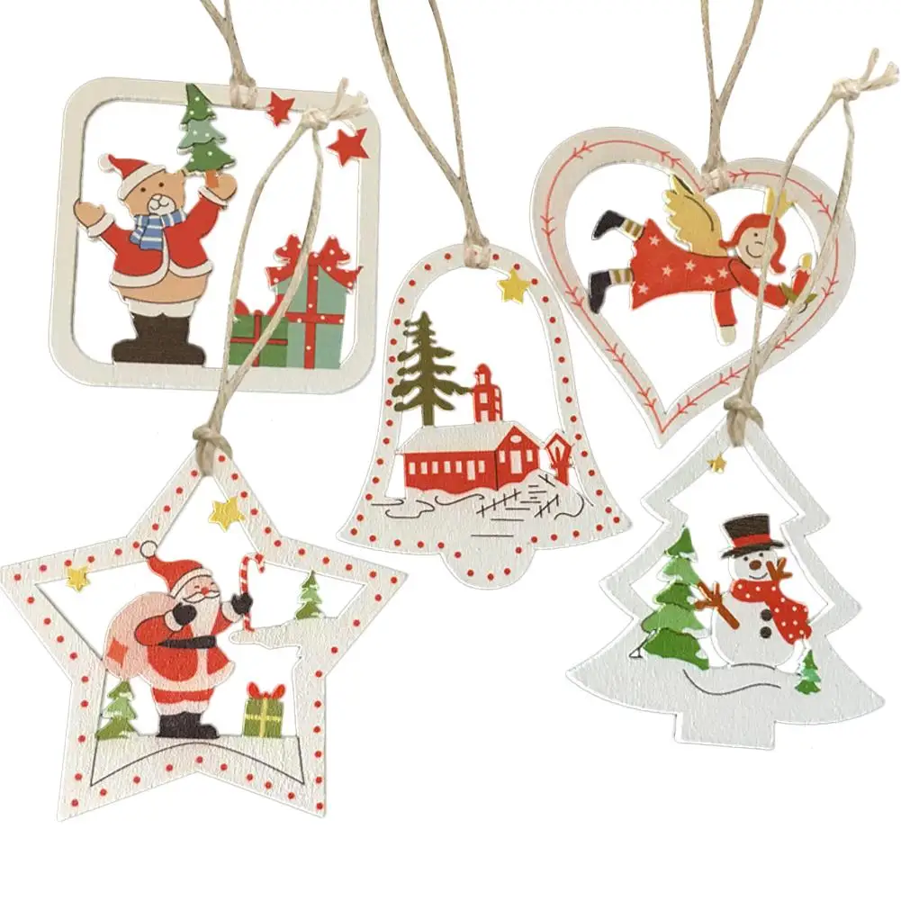 10pcs/lot Wooden Christmas Creative Cartoons Hanging Decoration Ornaments Santa Snowman Tree Pattern Xmas New Year Decors
10pcs/lot Wooden Christmas Creative Cartoons Hanging Decoration Ornaments Santa Snowman Tree Pattern Xmas New Year Decors