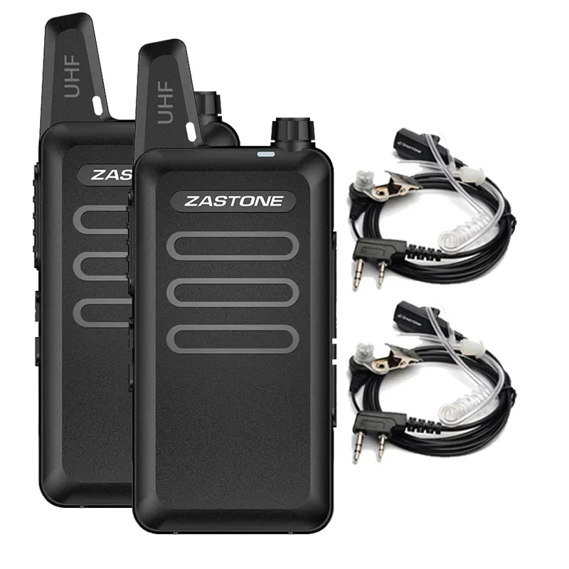 

2pcs Zastone X6 Mini Walkie Talkie UHF 400-470Mhz 16 Channels Two way radio With Headsets Portable Communication Equipment ZT-X6