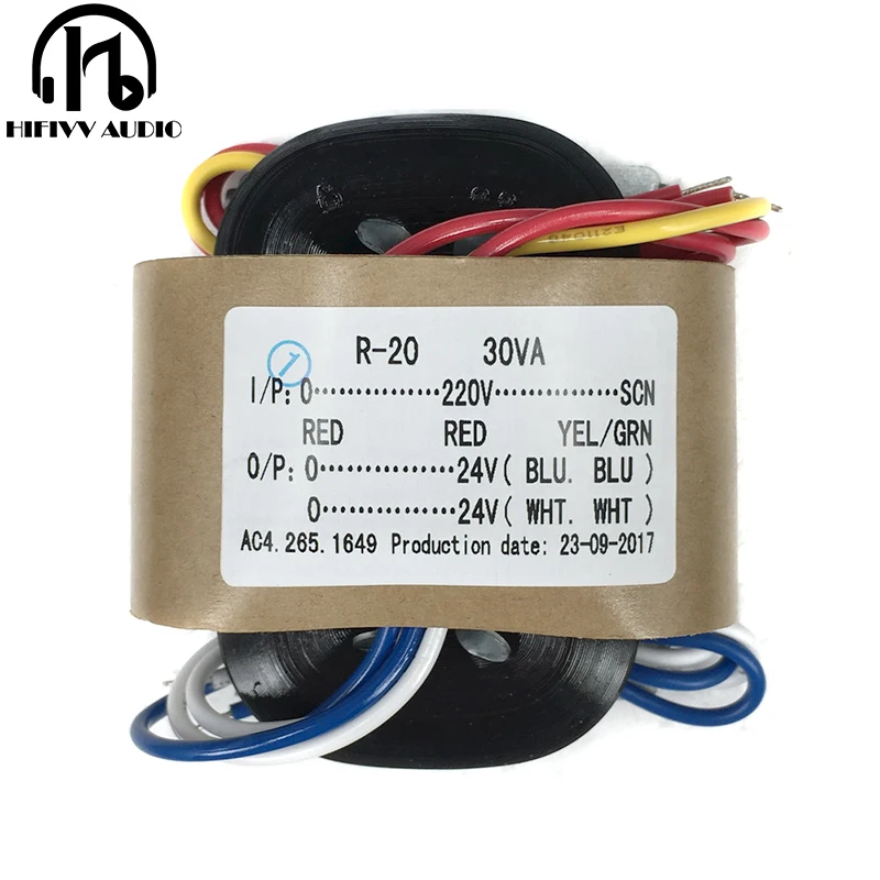 30W R core transformer for Audio Amplifier DAC CD player output AC double 24V | Электроника