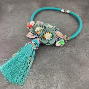 NEW fashion necklace collar Flower Necklaces & Pendants trendy choker chunky metal Silk Tassel statement necklace
NEW fashion necklace collar Flower Necklaces & Pendants trendy choker chunky metal Silk Tassel statement necklace