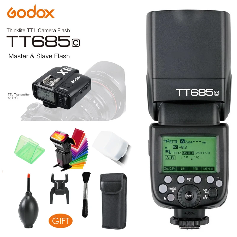 Godox TT685C Speedlite High-Speed Sync External TTL Flash, X1C TTL Flash & Trigger For Canon 1100D 1000D 7D 6D 60D 50D 600D 500D
Godox TT685C Speedlite High-Speed Sync External TTL Flash, X1C TTL Flash & Trigger For Canon 1100D 1000D 7D 6D 60D 50D 600D 500D