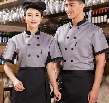 Chef Uniform Chef Wear Short Sleeved Summer Hotel Kitchen Restaurant Coffee Black Men and Women Chef Clothes Chef Coverall
Chef Uniform Chef Wear Short Sleeved Summer Hotel Kitchen Restaurant Coffee Black Men and Women Chef Clothes Chef Coverall