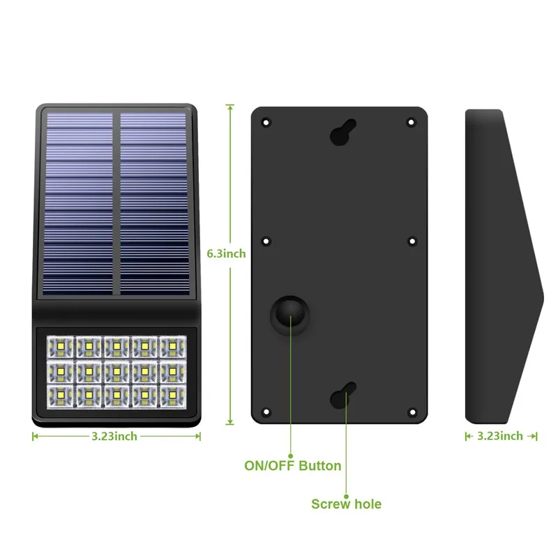 Solar Lights Outdoor - 15 LED Solar Powered Lights DIM Light with Motion Sensor Mode Wireless Waterproof Security Night Lighting for Garden Patio Yard Path Fence Step Deck (5)