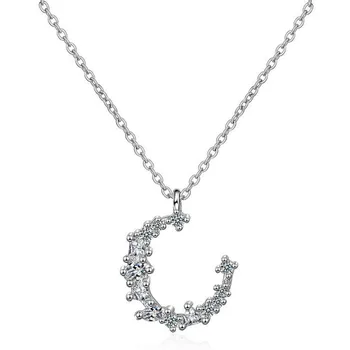 Fashion Women 925 Silver Shiny Zircon Cute Moon Pendant Necklace For Girls Short Clavicle Necklace Female Korea Jewelry Gift
Fashion Women 925 Silver Shiny Zircon Cute Moon Pendant Necklace For Girls Short Clavicle Necklace Female Korea Jewelry Gift