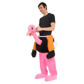 

Ostrich Piggy Back Ride On Me Mascot Mens Fancy Dress Animal Carry Costume for Adult Kids Halloween Purim Carnival party event